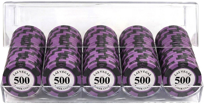 國際規格遊戲籌碼 100入 + 透明硬盒組, 07 數字500款, 1組