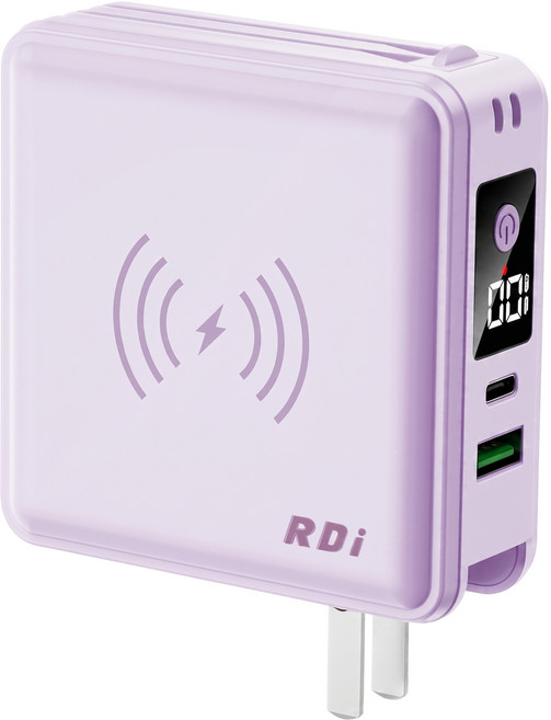 RDi 六合一全能充行動電源 15000mAh Type-C + Lightning, 薰衣草紫, RDi-8698