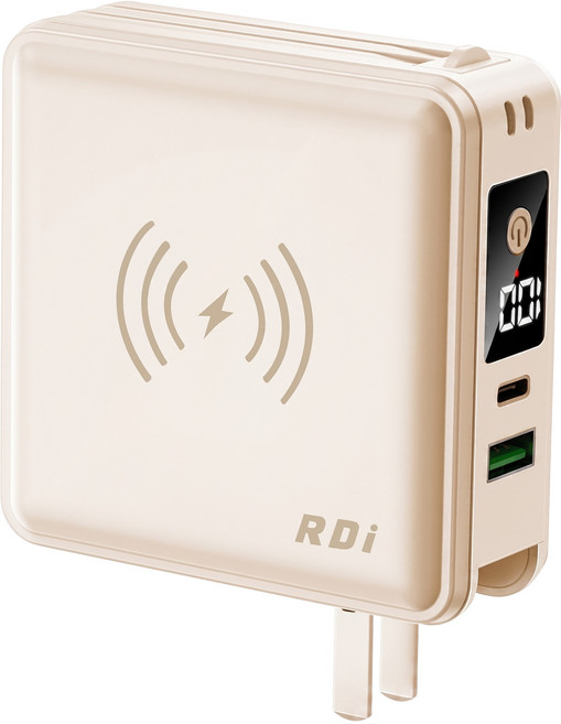 RDi 六合一全能充行動電源 15000mAh Type-C + Lightning, 奶茶色, RDi-8698