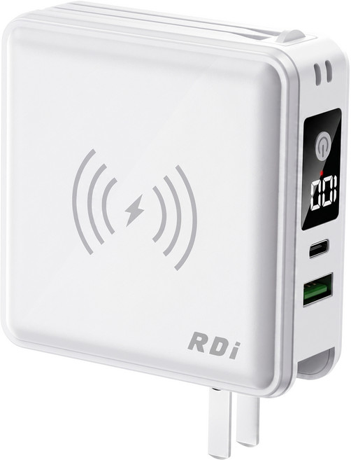 RDi 六合一全能充行動電源 15000mAh Type-C + Lightning, 優雅白, RDi-8698
