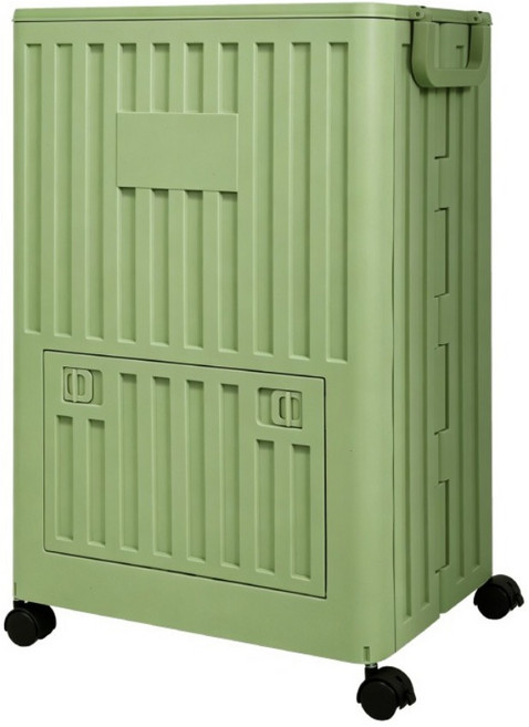ONE HOUSE 玉川大容量側開附輪收納箱 85L, 抹茶綠, 1個