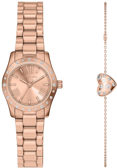 MICHAEL KORS 女款 Lexington 手鍊 + 金屬手錶套裝 MK499