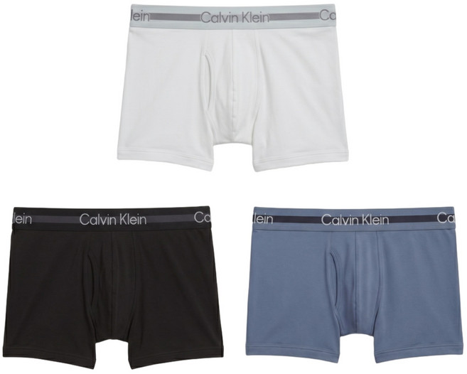 Calvin Klein 超細纖維柔滑輕盈低腰平口內褲3件組