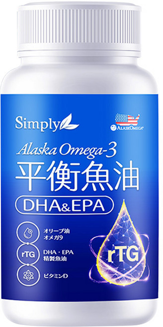 Simply 新普利 Omega 3平衡魚油 800mg, 1個, 60顆