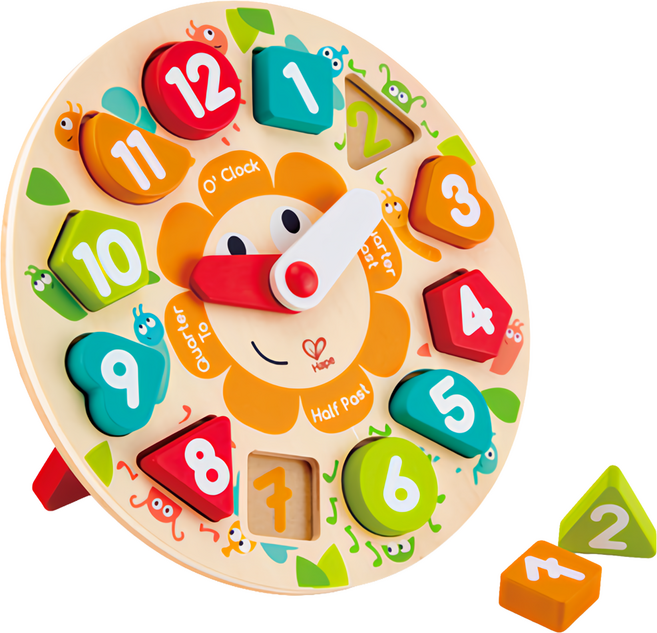 Hape 木製數字配對積木時鐘, 1套
