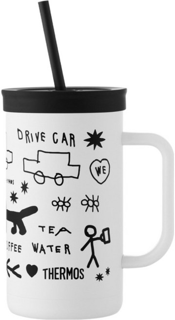 THERMOS 膳魔師 Inapi方形超輕巧吸管杯隨行杯 TKHA-720KC-IPWH, Inapi白色, 720ml, 1個