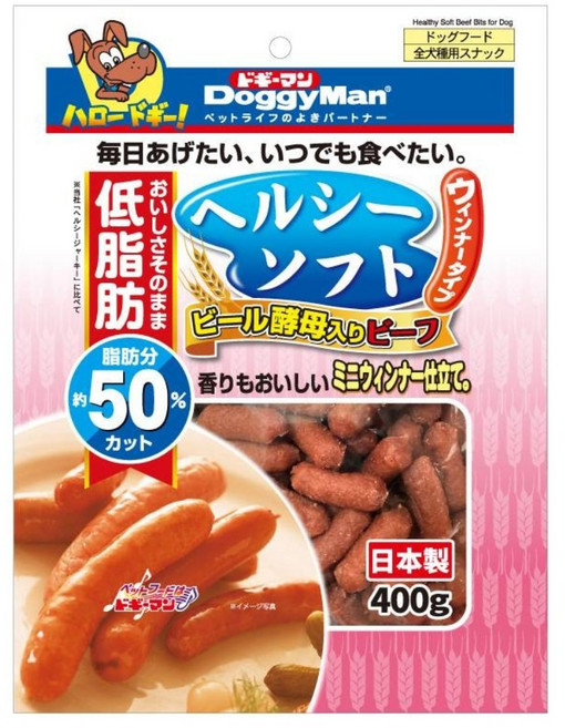 DoggyMan 多格漫 健康柔軟零食, 400g, 1個, 牛肉香腸