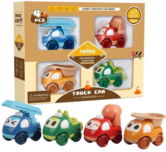 tOYOYO 幼兒用卡通慣性迷你卡車玩具組 QZ-GX1, 1套, 工程車