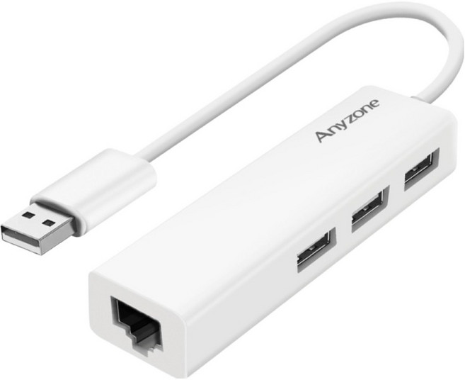 Anyzone USB 2.0 A型乙太網路4埠多功能集線器 ANY-HUB11A, 白色, 1個