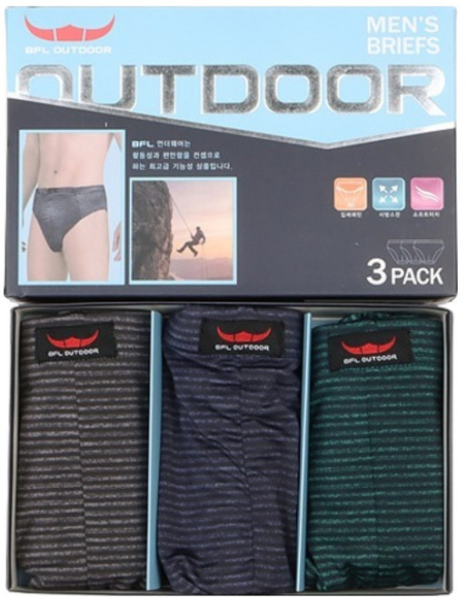 BFL OUTDOOR 男性彈性三角內褲3件組 BMB-5506
