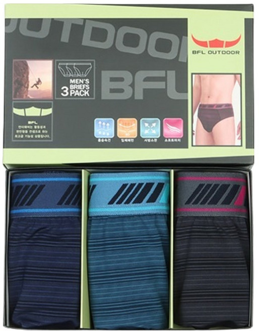 BFL OUTDOOR 男士舒適三角內褲3件組 BMB-5702