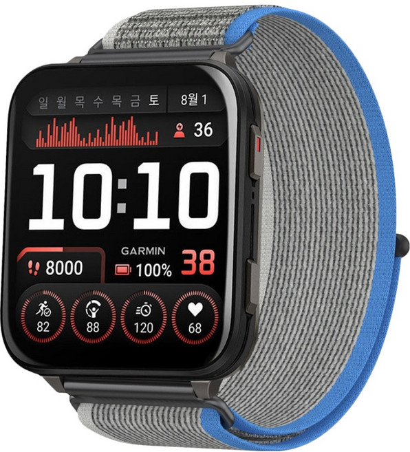 SPACE SHIELD Garmin 智慧手錶相容 輕量越野布料尼龍錶帶 24mm, 太空藍, 1個