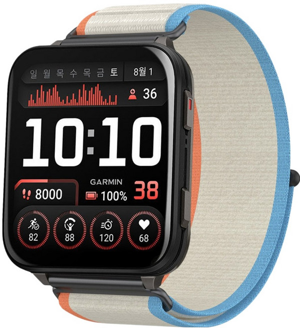 SPACE SHIELD Garmin 智慧手錶相容 輕量越野布料尼龍錶帶 24mm, 牛奶白, 1個