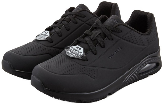 SKECHERS 男士防滑工作鞋 BLK
