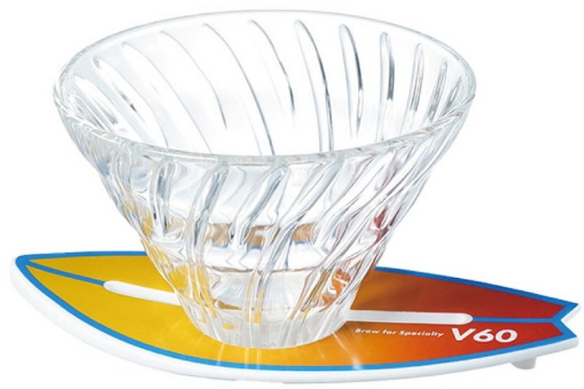 HARIO 好璃奧 V60衝浪玻璃濾杯 海岸守望 1-4杯 VSB-02-LS, 1個, 濾杯 + 底座, 480ml