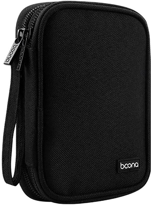 baona 包納 雙層數碼配件收納包, 黑色, 1個, 單一商品