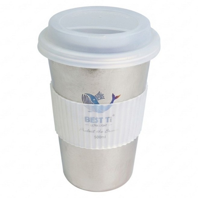 BEST Ti 熱愛系列 愛地球 純鈦隨行杯, 鈦原色, 1個, 450ml