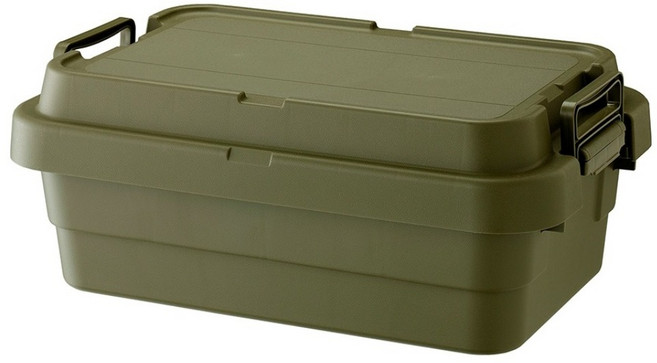 RISU TRUNK CARGO 二代 戶外掀蓋式耐壓收納箱 日本製 淺型 TC-50S LOW, 軍綠色, 1個