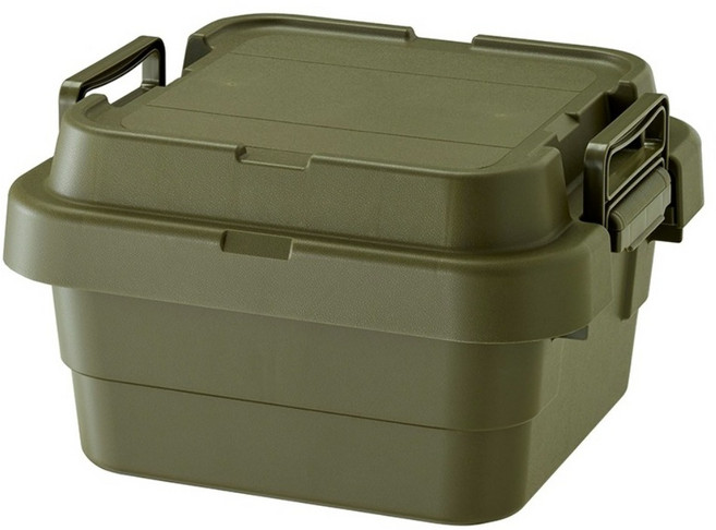 RISU TRUNK CARGO 二代 戶外掀蓋式耐壓收納箱 日本製 淺型 TC-30S LOW, 軍綠色, 1個