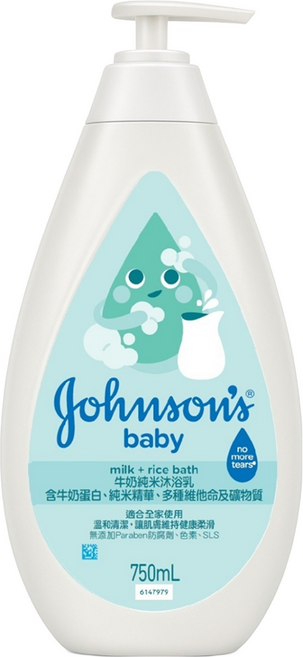 Johnson's 嬌生 嬰兒牛奶純米沐浴乳, 1個, 750ml