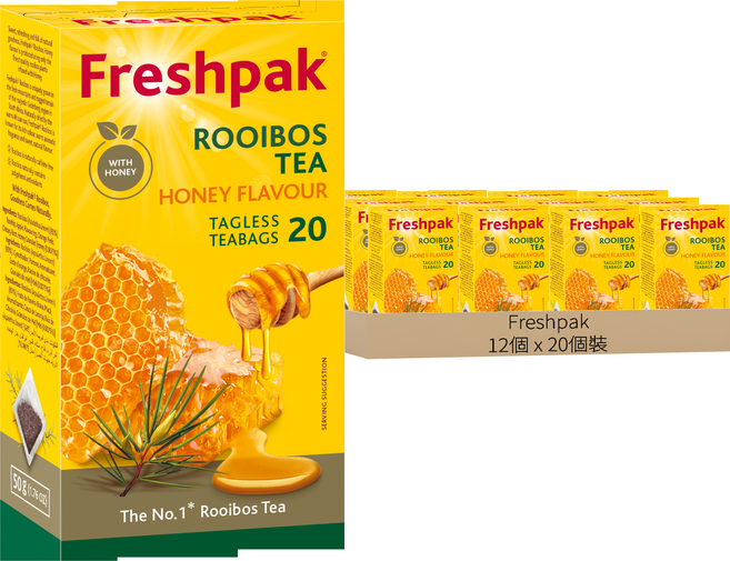 Freshpak 蜂蜜風味 南非國寶茶 博士茶, 2.5g, 20包, 12盒