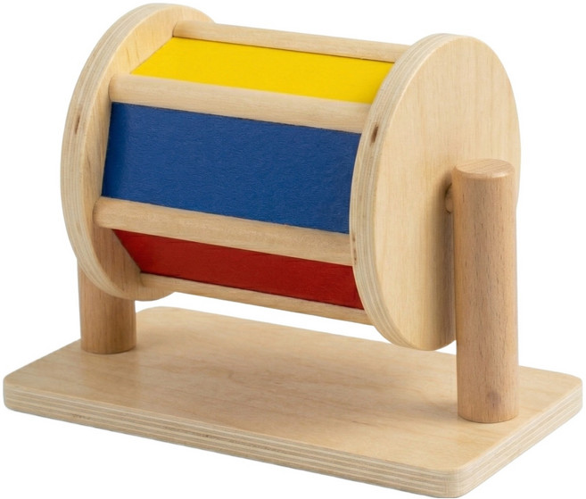 ToddlerHouse 蒙特梭利旋轉鼓 腹部時間 寶寶玩具, 1個
