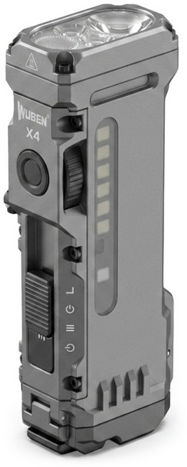 Wuben EDC 磁吸手電筒 X4 1500流明 主燈聚泛光 RGB側燈 205m, 灰色, 1個