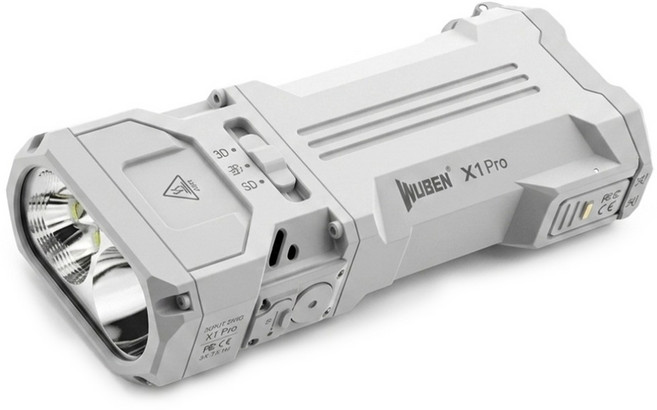 Wuben 強光探索手電筒 X1 Pro 12300流明 聚泛光 410m, 白色, 1個