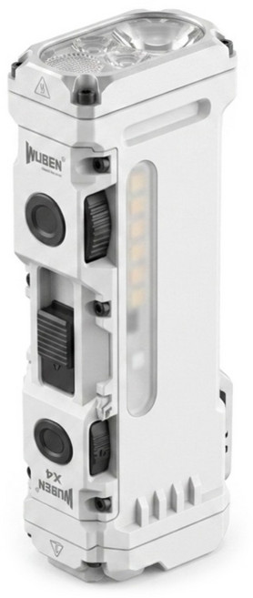 Wuben EDC 磁吸手電筒 X4 1500流明 主燈聚泛光 RGB側燈 205m, 白色, 1個