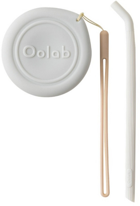 Oolab 良杯製所 吉拿棒系列摺疊吸管收納組, 淺灰色, 1套