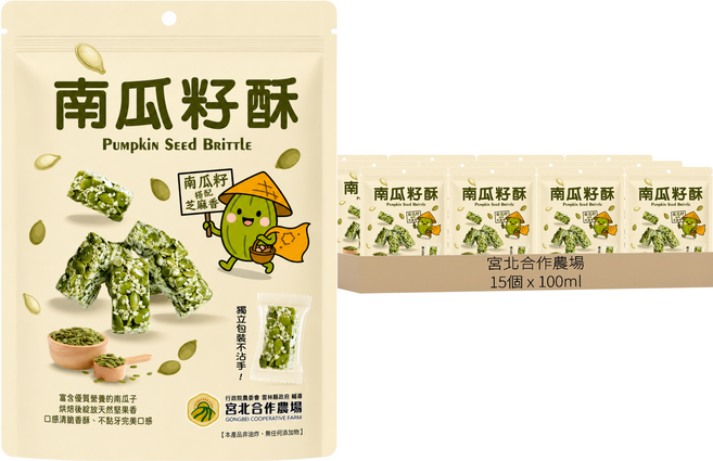 宮北合作農場 南瓜籽酥, 100g, 15個
