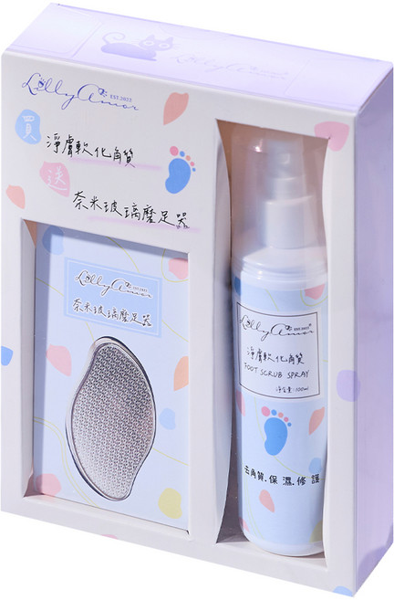 Lilly Amor 淨膚軟化角質組 附奈米玻璃磨足器, 1件, 100ml, 1入