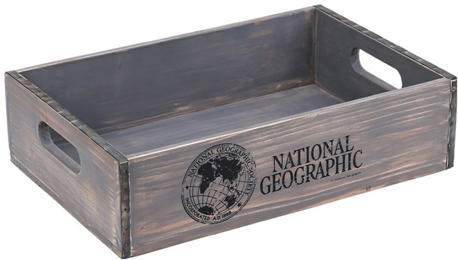NATIONAL GEOGRAPHIC 國家地理 Lilfant 復古木質託盤, 混色, 1個