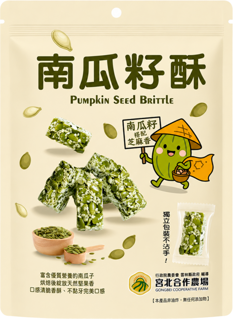 宮北合作農場 南瓜籽酥, 100g, 1個