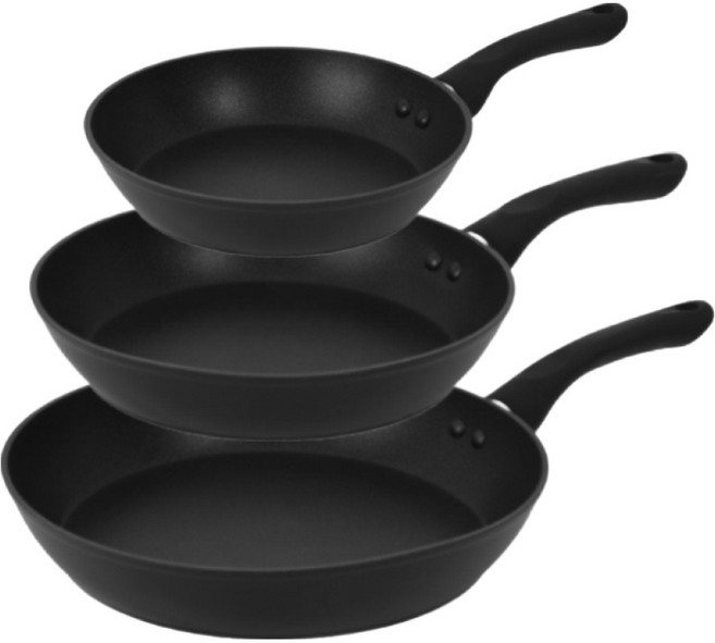 QUEEN SENSE Ambition IH 電磁爐適用平底鍋3件組 3入, 黑色, 平底鍋 20cm + 24cm + 28cm, 1套