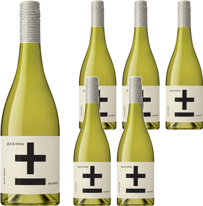 plus&minus 加減喝 灰皮諾葡萄風味飲, 6個, 750ml