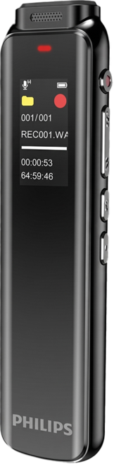 PHILIPS 飛利浦 智能錄音筆, 黑色, VTR5010Pro