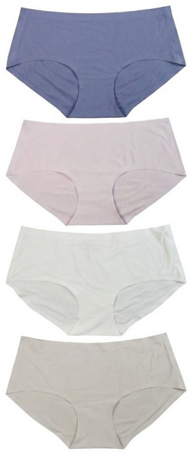 SOFT LIGHT 女款 創新隱形貼合內褲4件組 2909, 紫色 + 粉色 + 灰色 + 白色