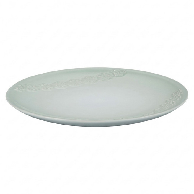 LE CREUSET 蕾絲花恬系列 圓盤, 湖水綠, 1個