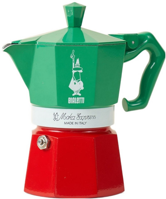 BIALeTTI 拜雷提 Exclusive 義大利 3杯份 摩卡壺, 紅色 + 綠色, 1個