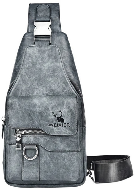 WEIXIER 男士單肩胸包/多功能手機腰包