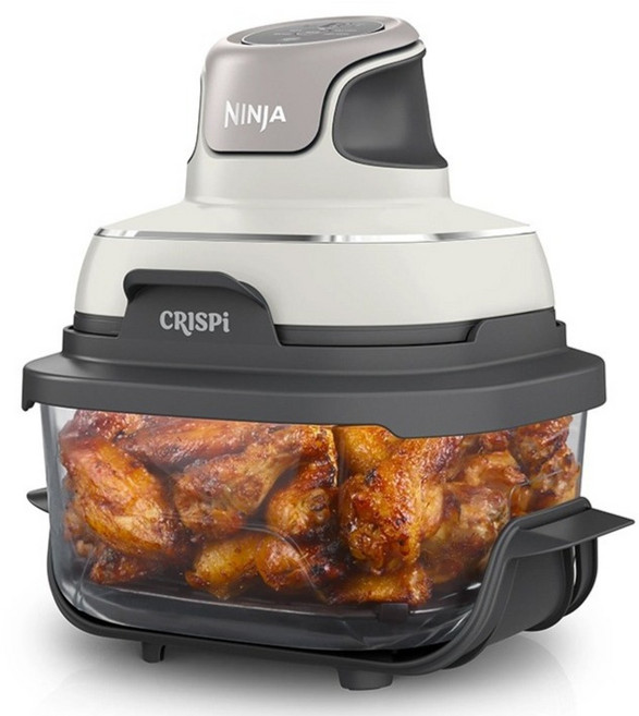 NINJA Crispy 多合一玻璃氣炸鍋 3.8L + 1.4L 套組, FN100KRWH, 白色