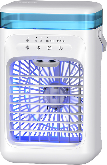 Seekis USB充電桌面智能定時噴霧水冷風扇, 白色, CYKE-F1