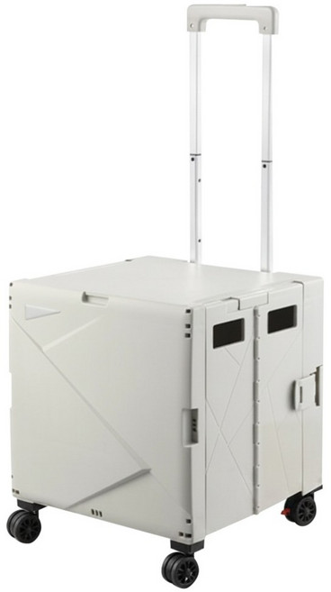 AOTTO 創意傢俱 升級款折疊萬向輪收納購物車 AC-232W, 米白色, 1層