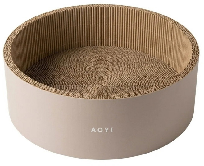 AOYI 奧藝 日系和風木桶式貓抓盆 MIT, 晨霧摩卡, 1個