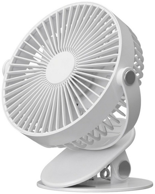 COOLIX 無線柔光多角度夾扇 USB低噪涼風 嬰兒車壁掛, 白色, F28