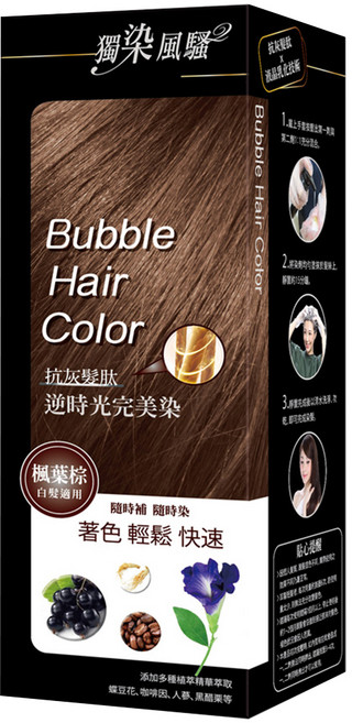 獨染風騷 抗灰髮肽逆時光完美染髮乳 400ml, 楓葉棕, 1個