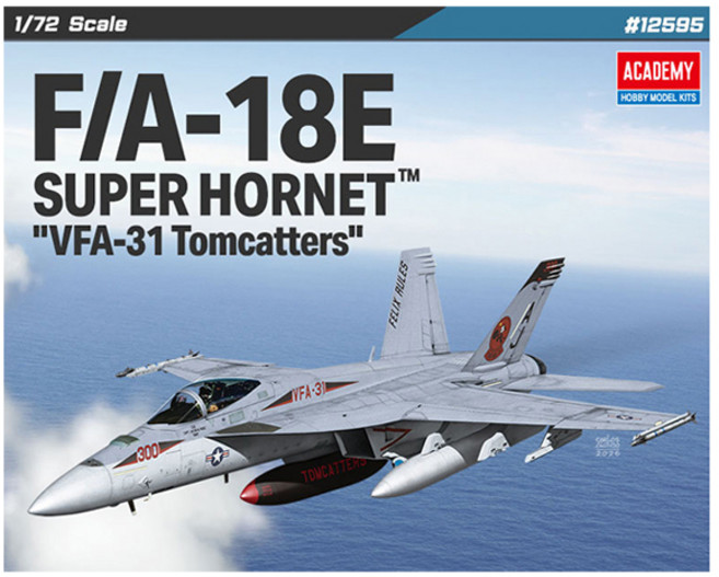 ACADEMY HOBBY MODEL KITS 1:72 F/A-18E 超級大黃蜂 VFA-31 貓鼬中隊 塑膠模型 12595, 1個