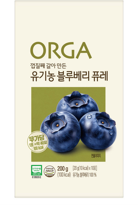 ORGA 有機藍莓果泥, 20g, 10個