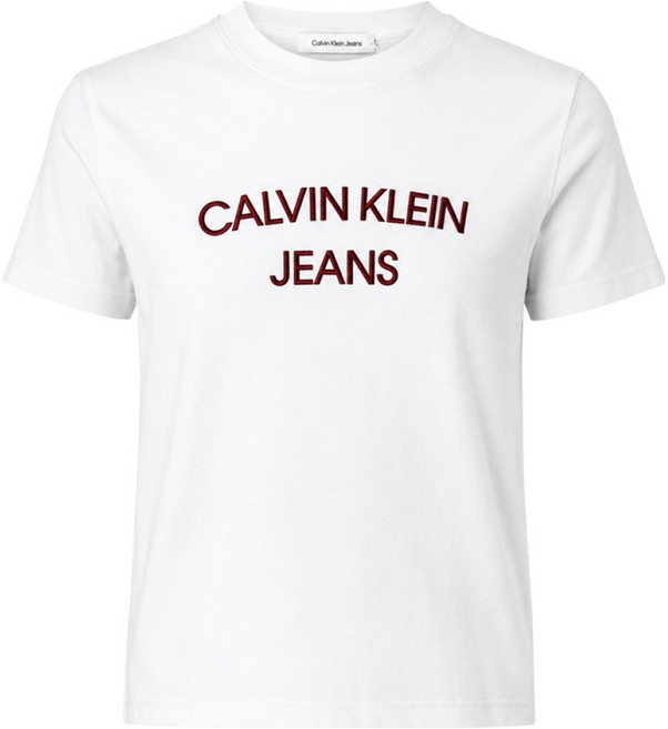 Calvin Klein 女款 Monogram 刺繡修身短袖T恤 478025S-YAA